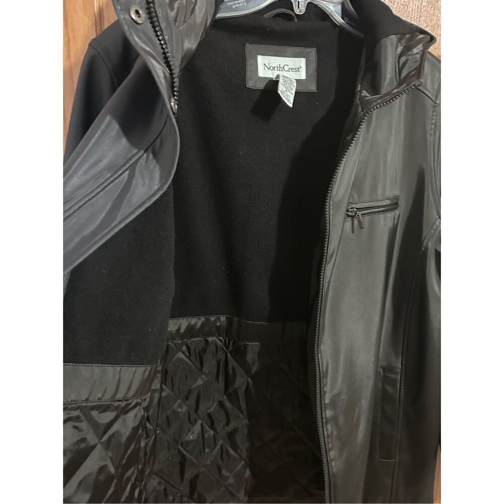 NorthCrest Women’s Black Fleece Hooded Zip Up Jacket Size M/10-12 - Picture 6 of 12